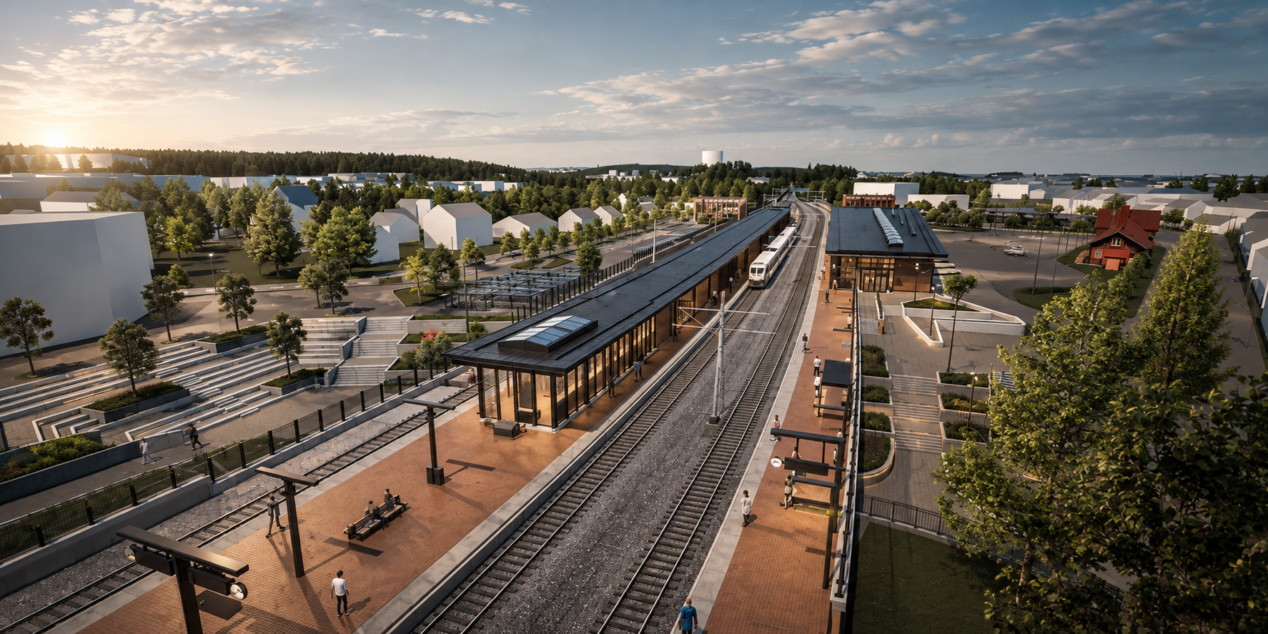 Visualisering av Nyköpings nya resecentrum inom Ostlänken